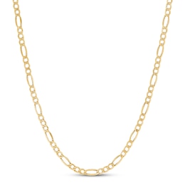 Figaro Chain Necklace Hollow 10K Yellow Gold 22"