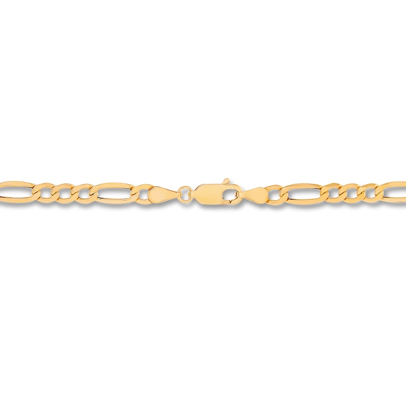Main Image 2 of Figaro Chain Necklace Hollow 10K Yellow Gold 22&quot;