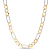 Thumbnail Image 1 of Figaro Chain Necklace Semi-Solid 10K Two-Tone Gold 22.25&quot;