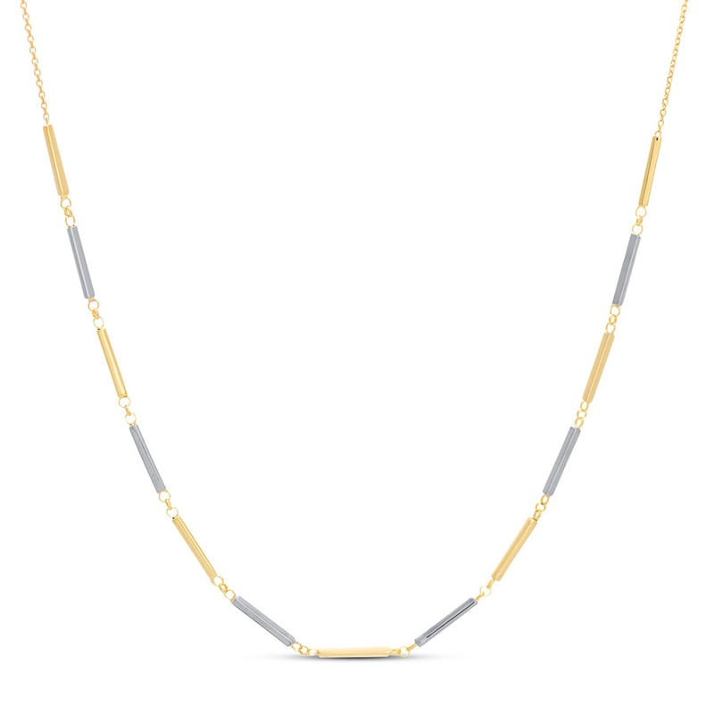 Main Image 1 of Bar Choker Necklace 14K Two-Tone Gold