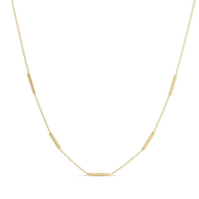 Main Image 1 of Bar Station Choker Necklace 14K Yellow Gold