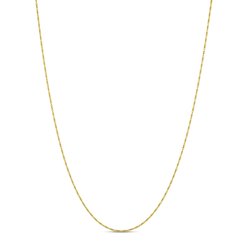 Solid Link Chain Necklace 14K Yellow Gold 18" with 360