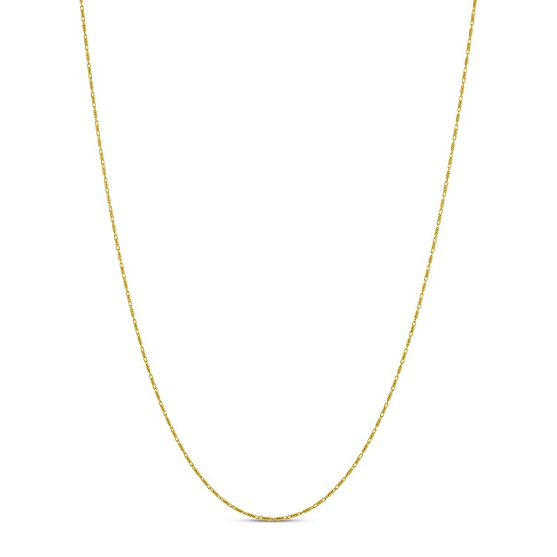 Solid Link Chain Necklace 14K Yellow Gold 18"