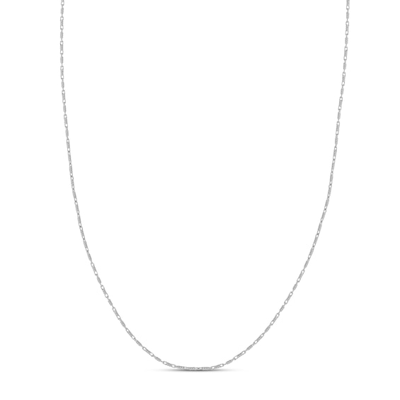 Link Chain Necklace Solid 14K White Gold 18"