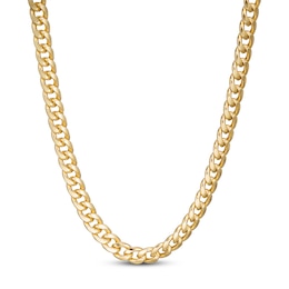 Hollow Cuban Chain Necklace 10K Yellow Gold 24&quot;
