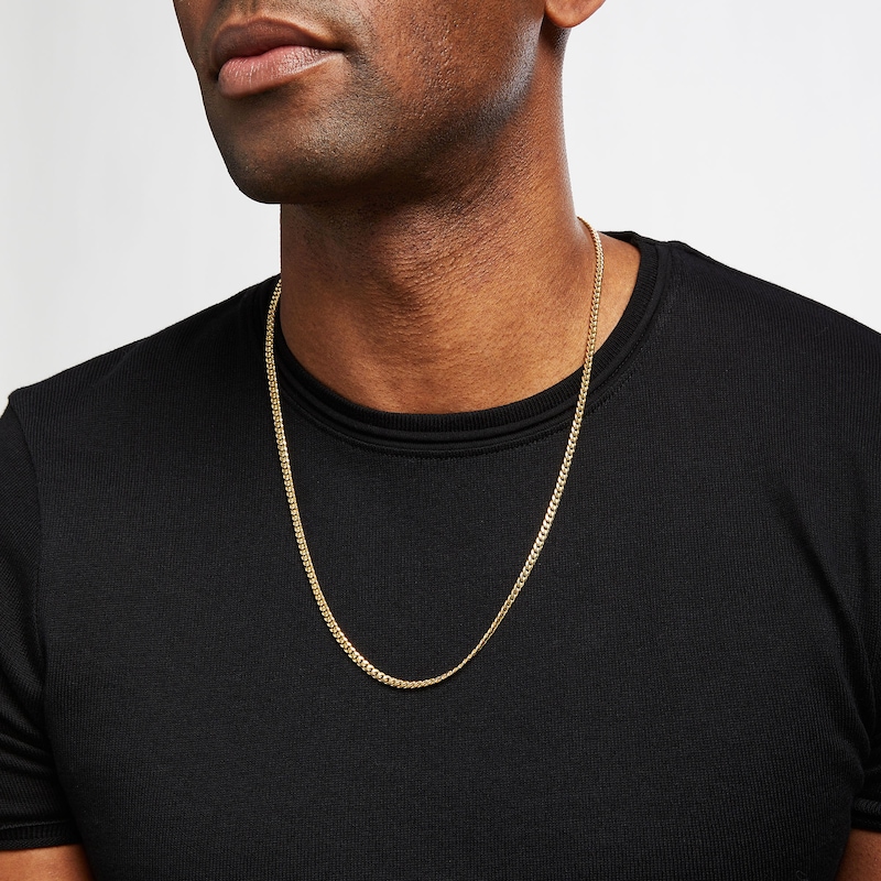 Main Image 3 of Cuban Chain Necklace Hollow 10K Yellow Gold 24&quot;
