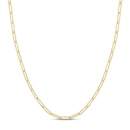 3.9mm Link Chain Necklace Solid 14K Yellow Gold 24"
