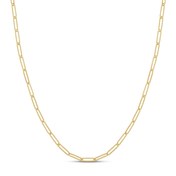 3.9mm Link Chain Necklace Solid 14K Yellow Gold 24"