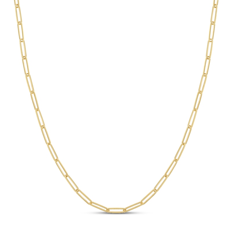 Main Image 1 of 3.9mm Link Chain Necklace Solid 14K Yellow Gold 24&quot;