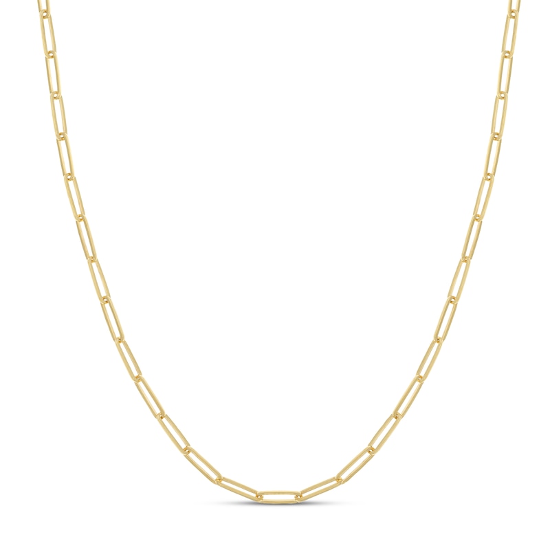 Main Image 1 of 3.9mm Link Chain Necklace Solid 14K Yellow Gold 18&quot;
