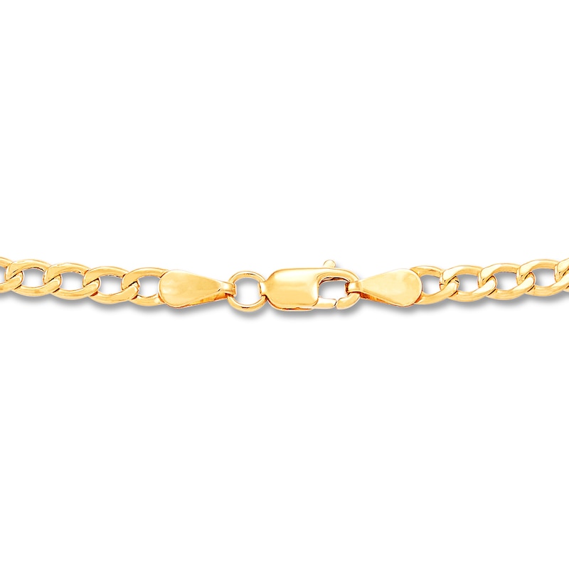 Solid Curb Chain Eagle Necklace 10K Yellow Gold 22"