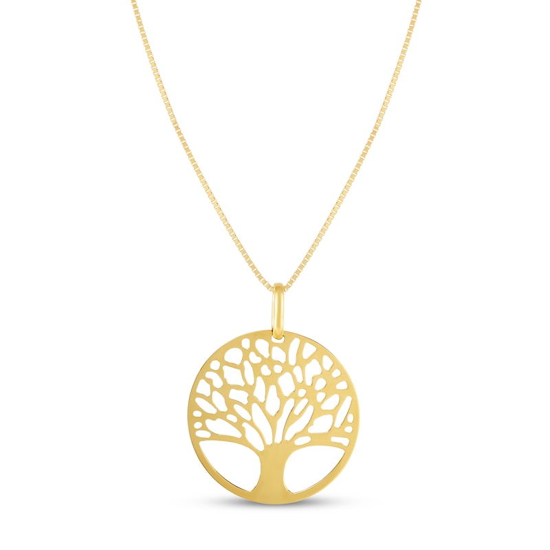 Tree of Life Necklace 10K Yellow Gold 18"