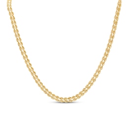 Double Rope Chain Necklace Hollow 10K Yellow Gold 18"
