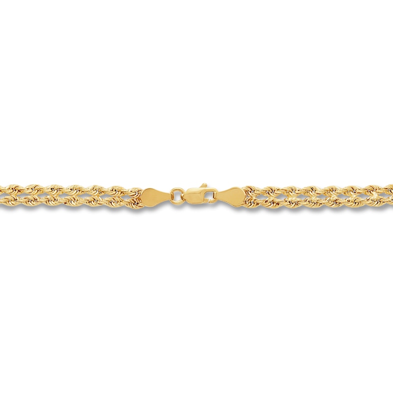 Main Image 3 of Double Rope Chain Necklace Hollow 10K Yellow Gold 18&quot;