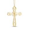 Italian Cross Necklace 14K Yellow Gold 18"