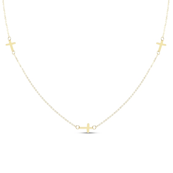 Kay 3 Crosses Necklace 10K Yellow Gold 18"