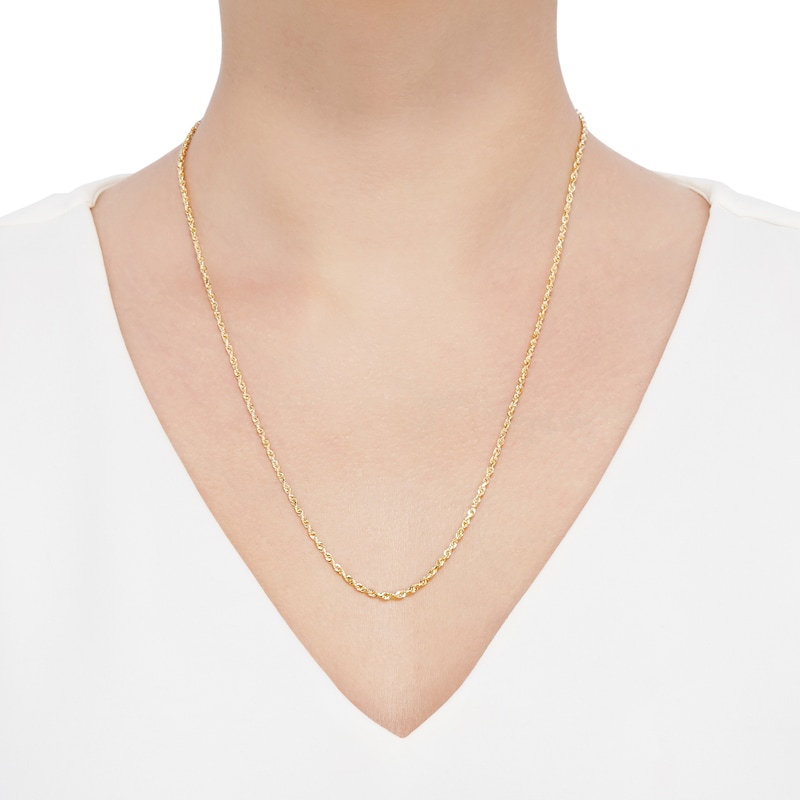 Main Image 3 of Rope Chain Solid 14K Yellow Gold 22&quot;