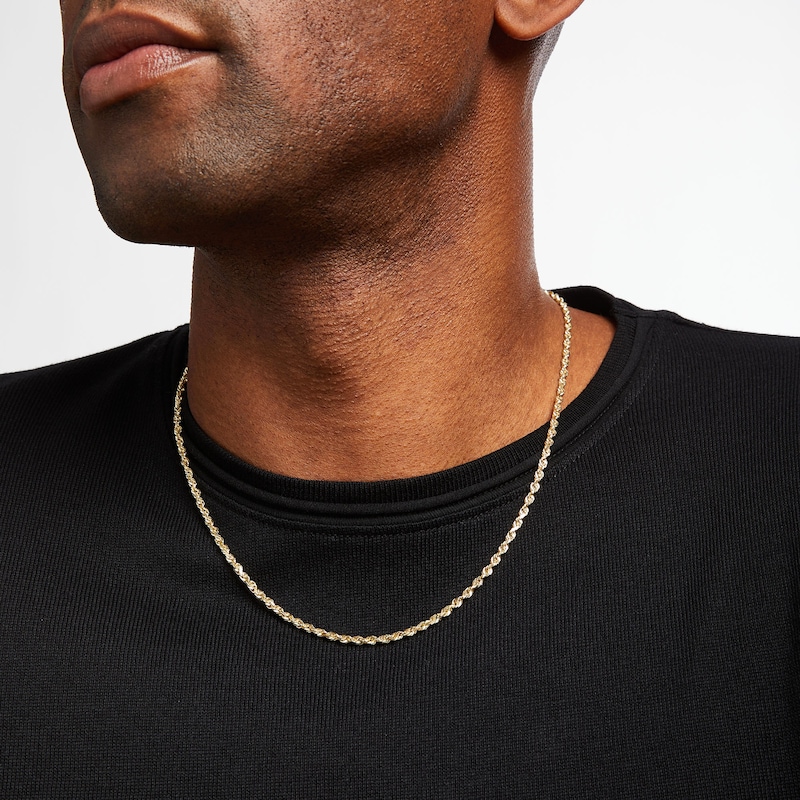 Main Image 3 of Rope Chain Solid 10K Yellow Gold 20&quot;