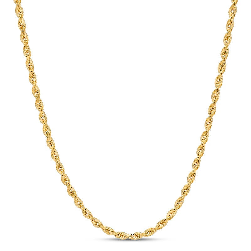 Main Image 1 of Rope Chain Solid 10K Yellow Gold 22&quot;