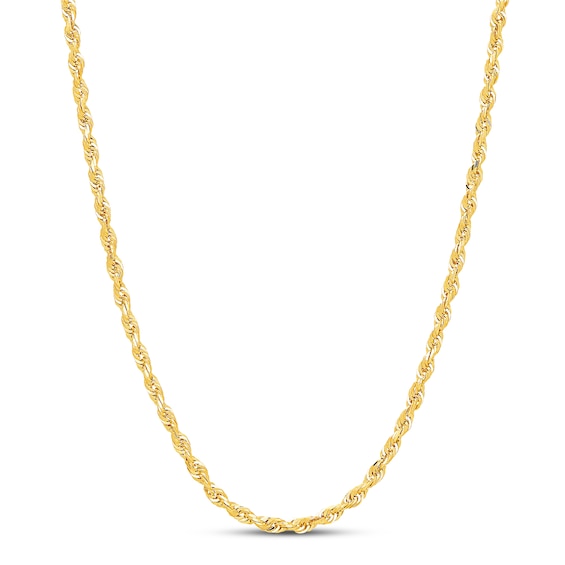 Rope Chain Solid 10K Yellow Gold 24"