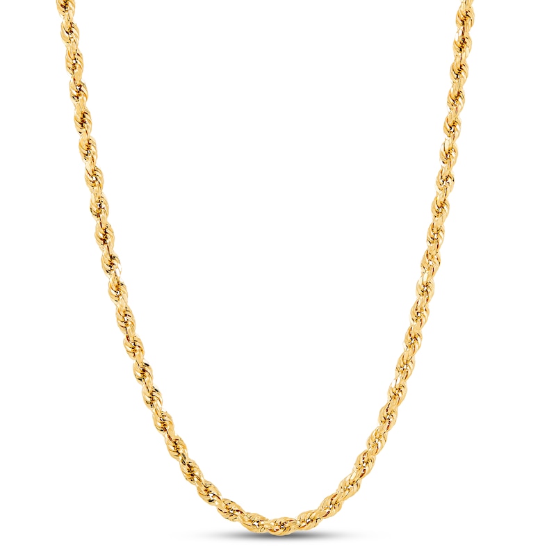 Hollow Rope Chain 2.9-3.0mm 14K Yellow Gold 20"