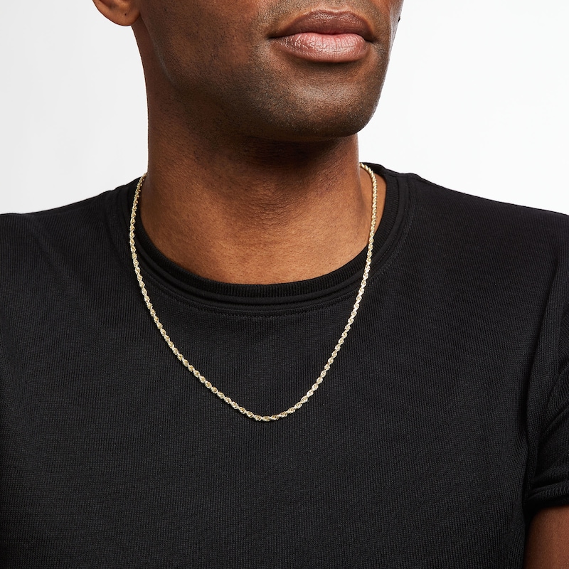 Main Image 2 of Rope Chain 2.9-3.0mm Hollow 14K Yellow Gold 22&quot;