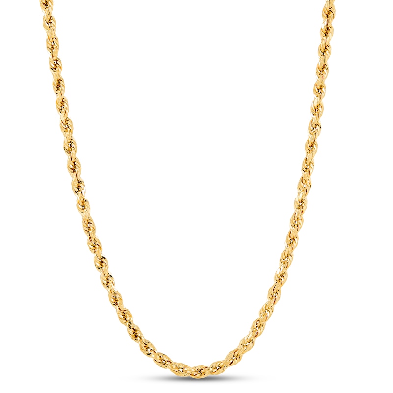 Main Image 1 of Rope Chain 2.9-3.0mm Hollow 14K Yellow Gold 24&quot;