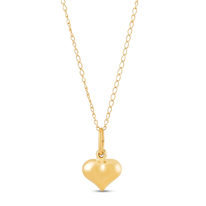Children's Heart Necklace 14K Yellow Gold 13"