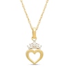 Thumbnail Image 0 of Children's Disney Princess Crown Necklace 14K Yellow Gold 13"
