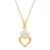 Thumbnail Image 1 of Children's Disney Princess Crown Necklace 14K Yellow Gold 13&quot;