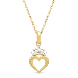 Children's Disney Princess Crown Necklace 14K Yellow Gold 13&quot;