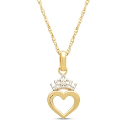 Children's Disney Princess Crown Necklace 14K Yellow Gold 13&quot;