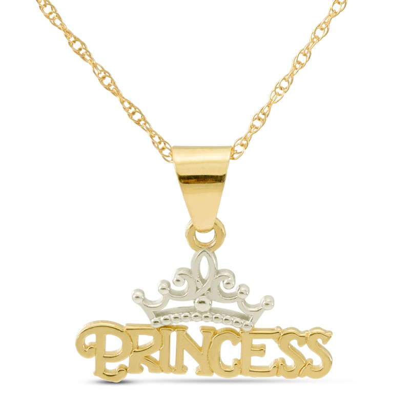 Main Image 1 of Children's Princess Necklace 14K Yellow Gold 13&quot;