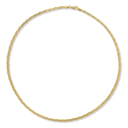 Ladies' Braided Herringbone Necklace/Bracelet Set Solid 10K Yellow Gold