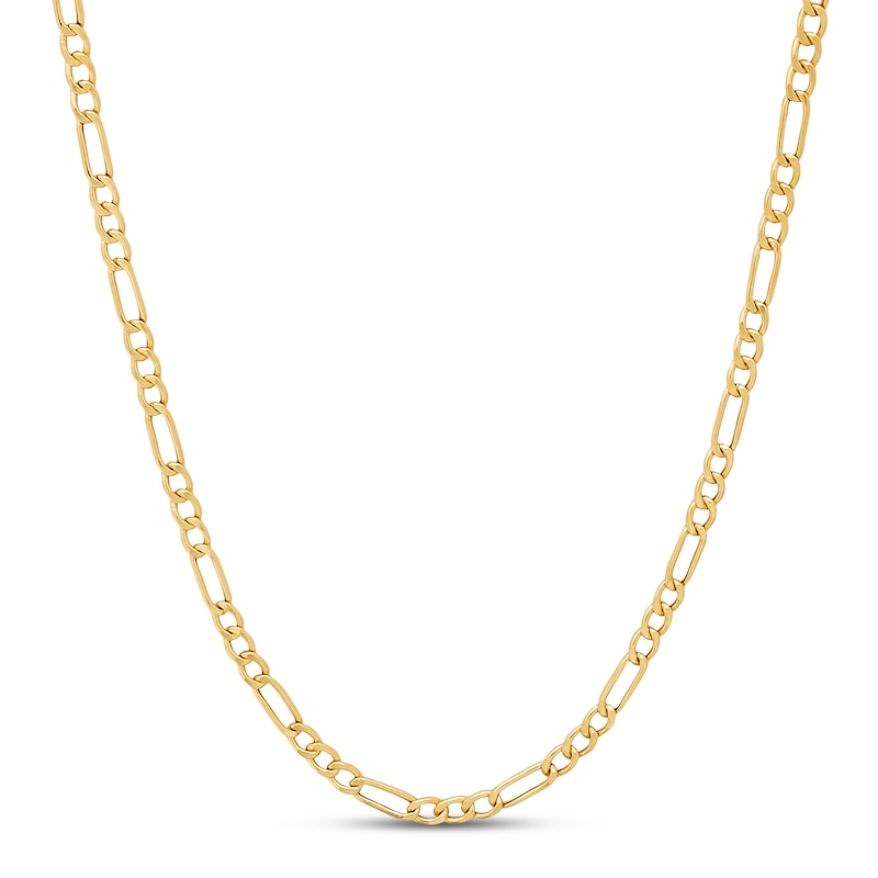 Hollow Figaro Chain 14K Yellow Gold 22"