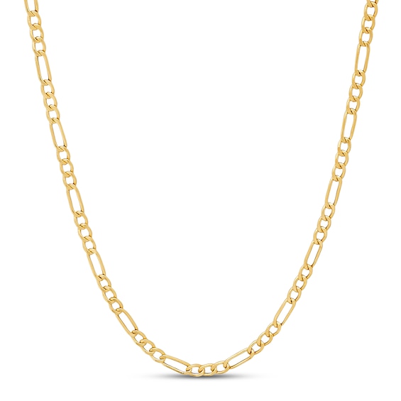 Figaro Chain Hollow 14K Yellow Gold 24"