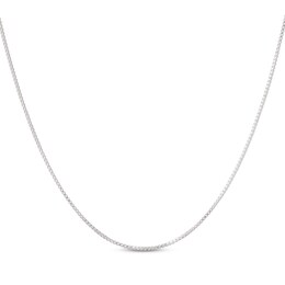 0.7mm Box Chain Necklace Solid 14K White Gold 16"