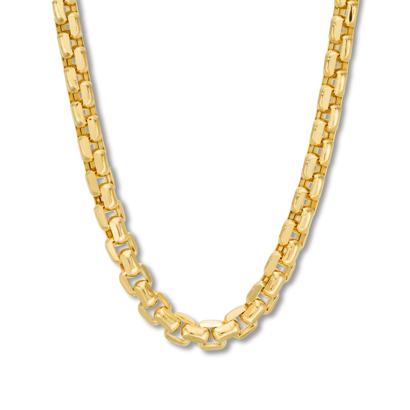 Main Image 1 of Box Chain Necklace Hollow 10K Yellow Gold 24&quot;