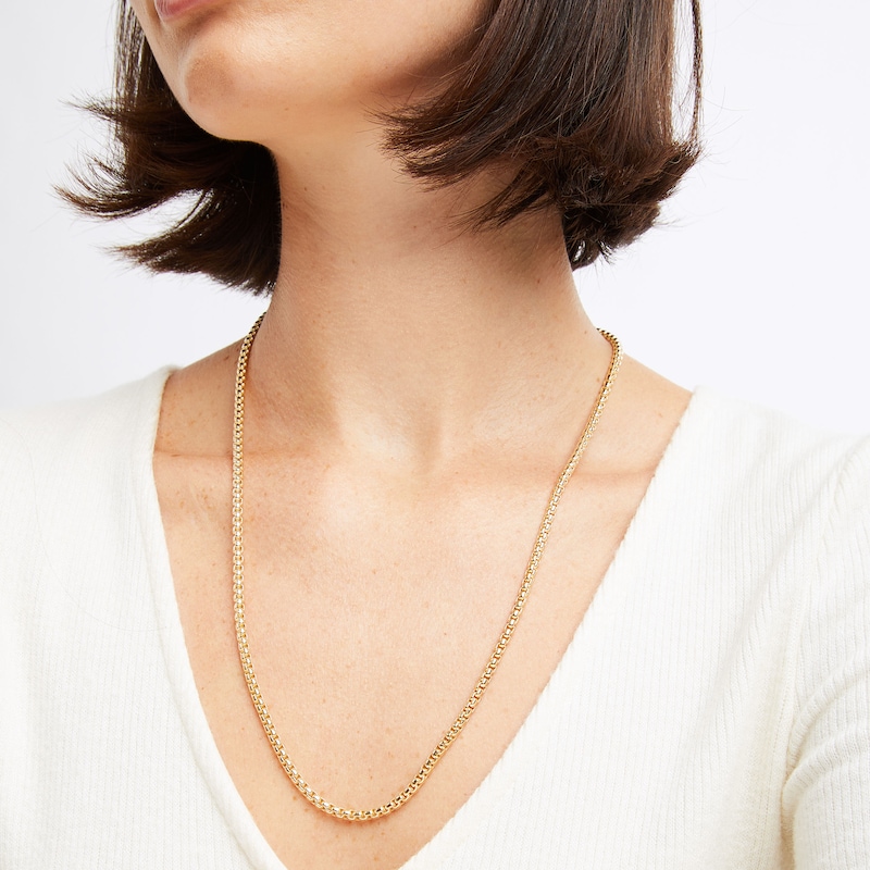Main Image 3 of Box Chain Necklace Hollow 10K Yellow Gold 24&quot;