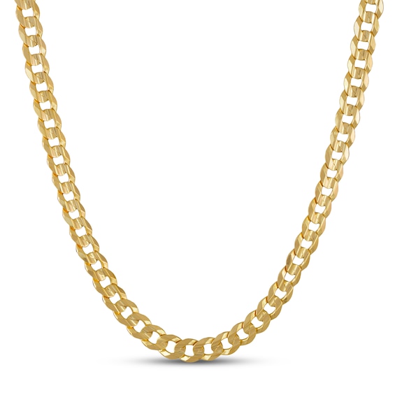 Curb Chain Link Necklace (10 mm) in Solid 10K Gold - Yellow Gold