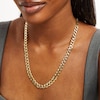 Thumbnail Image 2 of Italian Flat Curb Chain Necklace Solid 10K Yellow Gold 24&quot;