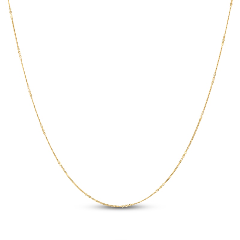 Curb Link Chain Necklace 14K Yellow Gold 18"