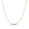 Diamond Cut Solid Curb Chain Necklace 14K Yellow Gold 24"