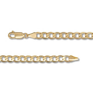 5mm Curb Chain Necklace Solid 10K Yellow Gold 22"