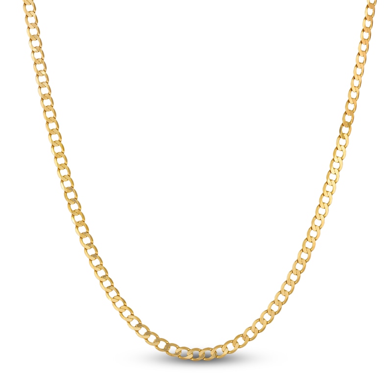 Solid Curb Chain 10K Yellow Gold 22"
