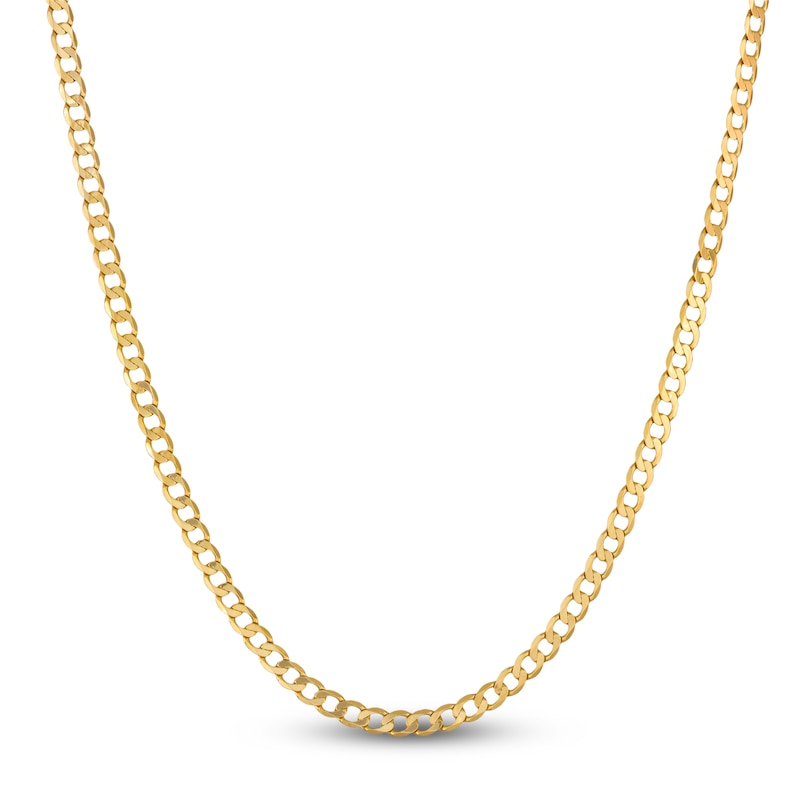 Main Image 2 of Curb Chain Solid 10K Yellow Gold 22&quot;