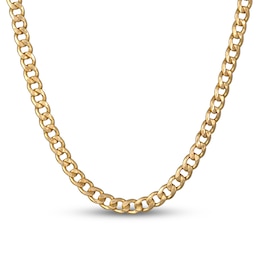 Hollow Curb Chain Necklace 14K Yellow Gold 22&quot;