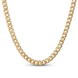 Curb Chain Necklace Hollow 14K Yellow Gold 24"