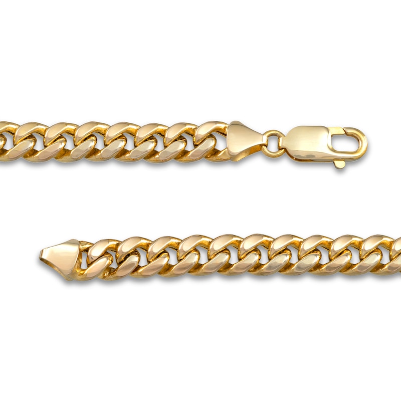 Hollow Curb Chain Necklace 14K Yellow Gold 24"