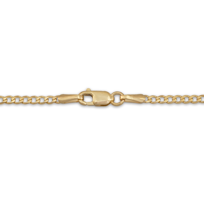 Main Image 2 of Curb Chain Necklace Solid 14K Yellow Gold 18&quot;